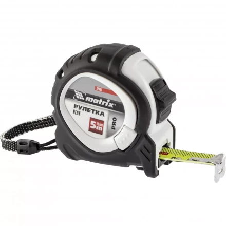 Рулетка Neon 5 м x 19 мм обрезиненный корпус 3 фиксации Pro Matrix 32591 купить в Надыме