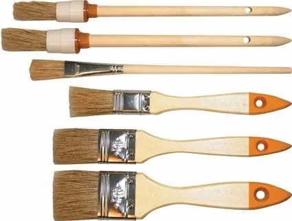 Набор кистей 6 шт.(плоские 3/4" 1" 1/5" круглые №1,№2 №4.)  SPARTA 841145 купить в Надыме