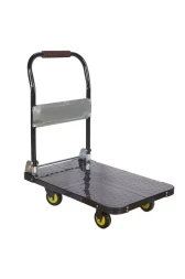 Тележка платформенная 600 кг TOR PH600 (800х500) со складной ручкой (пластиковые колеса 100 мм) 1024683