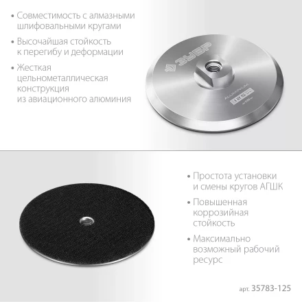 ЗУБР d 125 мм, М14, держатель алюминиевый для АГШК, ПРОФЕССИОНАЛ (35783-125) купить в Надыме