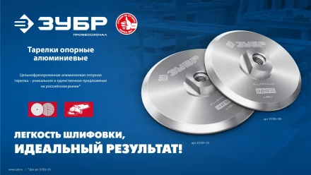 ЗУБР d 125 мм, М14, держатель алюминиевый для АГШК, ПРОФЕССИОНАЛ (35783-125) купить в Надыме