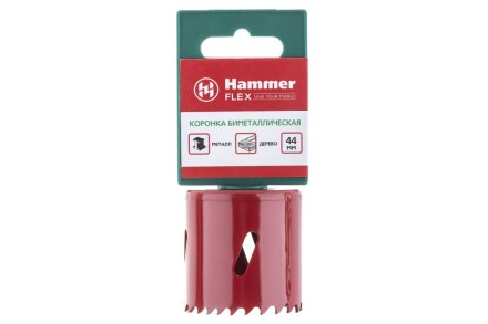 Коронка биметаллическая HAMMER Ф44х38мм 5/8&quot; BiMETALL (224-009) купить в Надыме