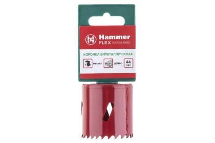 Коронка биметаллическая HAMMER Ф44х38мм 5/8" BiMETALL (224-009) купить в Надыме