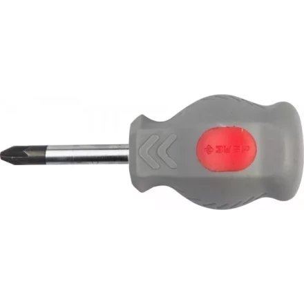 Отвертка ЗУБР "МАСТЕР" "ТЕХНИК" STUBBY, Cr-v, эргономичная двухкомпонентная рукоятка, PZ №2, 38мм 25063-38-2_z01 купить в Надыме