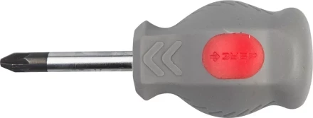 Отвертка ЗУБР "МАСТЕР" "ТЕХНИК" STUBBY, Cr-v, эргономичная двухкомпонентная рукоятка, PZ №2, 38мм 25063-38-2_z01 купить в Надыме