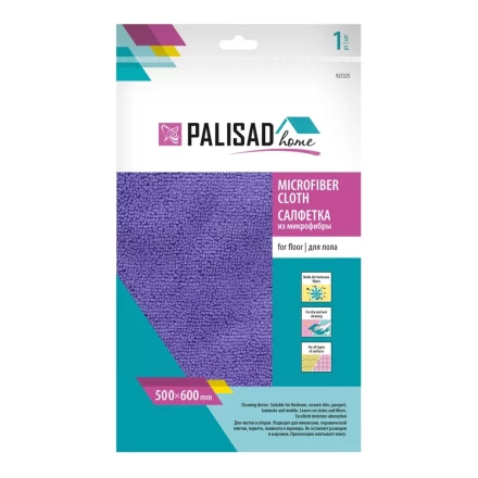 Салфетка из микрофибры для пола 500 x 600 мм, синяя, Home Palisad 923325 купить в Надыме