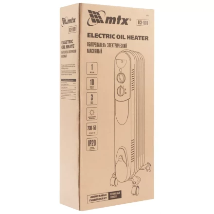 Масляный обогреватель MTX OCH-1000, 230 В, 1000 Вт // MTX 98301 купить в Надыме