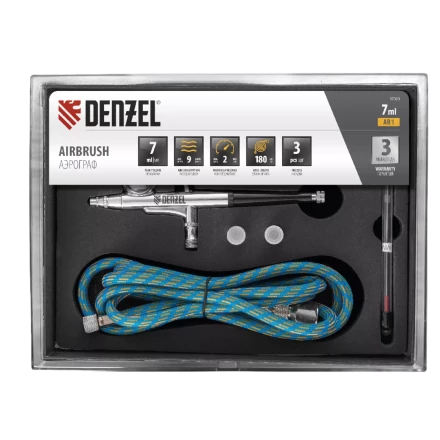Аэрограф с верхним бачком AB1, 0.2/0.3/0.5 мм, 7 мл, 9 л/мин Denzel 57313 купить в Надыме
