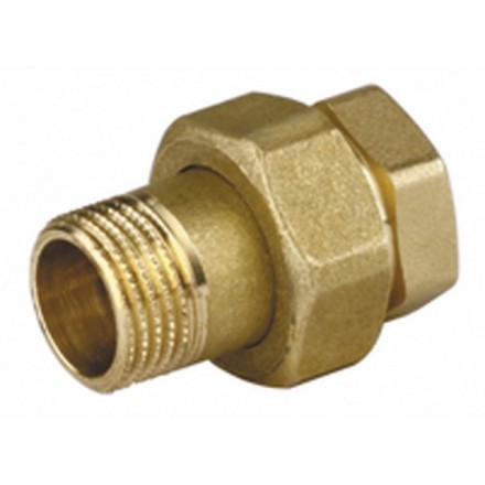 Соединитель GENERAL FITTINGS прямой с накидной гайкой, латунь, г/ш, 1/2&quot; 51037-G/S-1/2 купить в Надыме