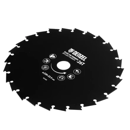 Диск для триммера c долотообразной формой зуба Denzel, 230 х 25,4 26 зубов, 96380 купить в Надыме