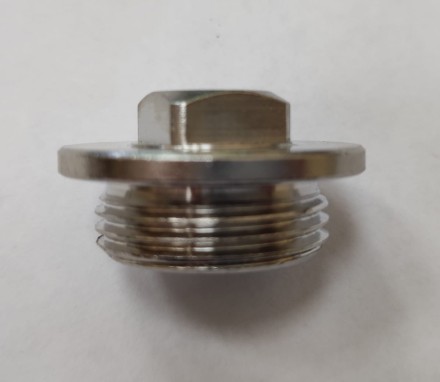 Заглушка GENERAL FITTINGS, 6-ти гранная головка с прижимной шайбой, никелированная латунь, наружная резьба, 3/4&quot; 51099-3/4 купить в Надыме