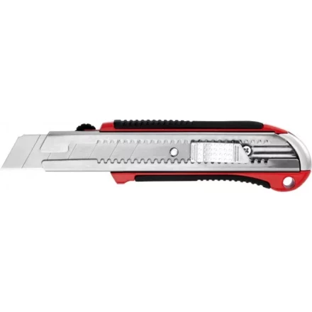 Нож URAGAN с выдвижным сегментированным лезвием, металлический обрезиненный корпус, автостоп, сталь У8А, 25мм 9185 купить в Надыме