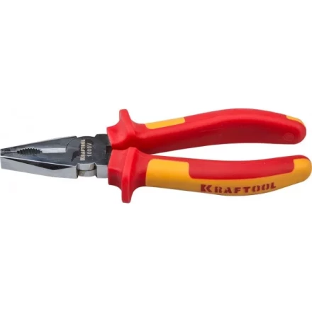 Плоскогубцы "ELECTRO-KRAFT", Cr-Mo сталь, двухкомпонентная маслобензостойкая рукоятка, хромированное покрытие, 180мм, KRAFTOOL 2202-1-18 2202-1-18_z01 купить в Надыме