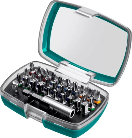 Набор бит и адаптеров KRAFTOOL C-Drive многофункциональный, Cr-Mo сталь, в ударопрочном компактном боксе. Цветная маркировка типов шлицов 26067-H32 купить в Надыме