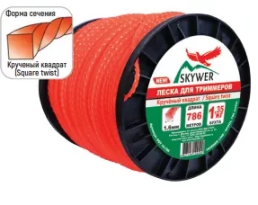 Леска для триммера SQUARE TWIST (квадрат крученый) катушка 1,6ММХ786М купить в Надыме