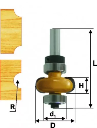 Фреза кромочная галтельная Ф254Х95 мм R48 мм хвостовик 8 мм 46391 купить в Надыме