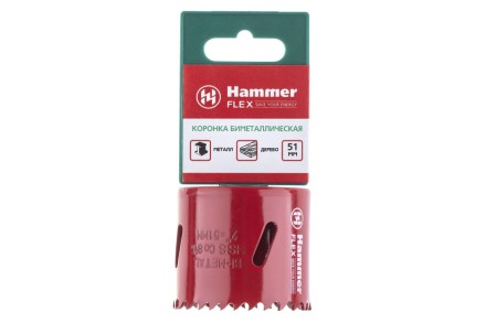Коронка биметаллическая HAMMER Ф51х38мм 5/8&quot; BiMETALL (224-010) купить в Надыме