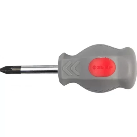 Отвертка ЗУБР "МАСТЕР" "ТЕХНИК" STUBBY, Cr-v, эргономичная двухкомпонентная рукоятка, PZ №1, 38мм 25063-38-1_z01 купить в Надыме