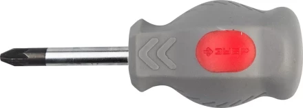 Отвертка ЗУБР "МАСТЕР" "ТЕХНИК" STUBBY, Cr-v, эргономичная двухкомпонентная рукоятка, PZ №1, 38мм 25063-38-1_z01 купить в Надыме