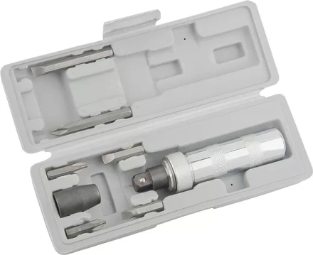 Отвертка ударно-поворотная 1/2", набор бит, 6 шт., в пласт. боксе  MATRIX 11575 купить в Надыме