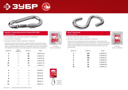 ЗУБР DIN 5299D, 8 мм, 25 шт, карабин с предохранительной гайкой (4-304555-08) купить в Надыме