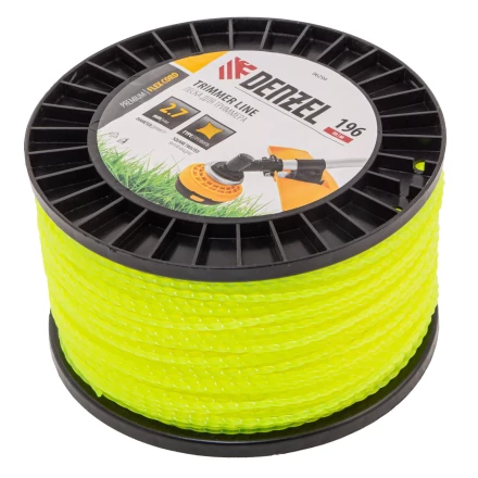 Леска для триммера витой квадрат, 2,7мм х 196м, на DIN катушке FLEX CORD// Denzel 96299 купить в Надыме