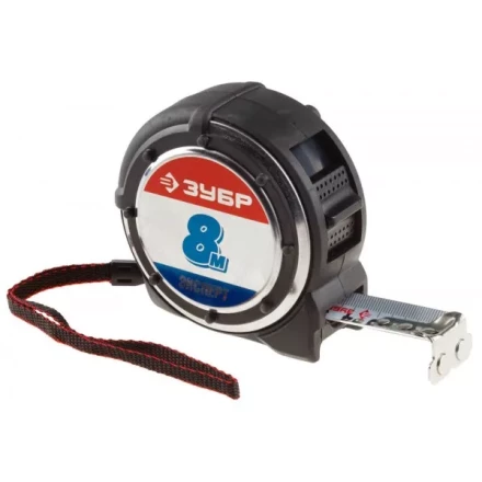 Рулетка ЗУБР "ЭКСПЕРТ" "АНТЕЙ", металлический обрезиненный корпус, полотно с нейлоновым напылением, 8мх25мм 34053-08-25 купить в Надыме