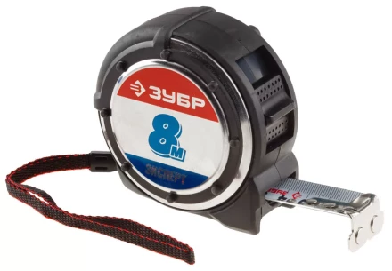 Рулетка ЗУБР "ЭКСПЕРТ" "АНТЕЙ", металлический обрезиненный корпус, полотно с нейлоновым напылением, 8мх25мм 34053-08-25 купить в Надыме
