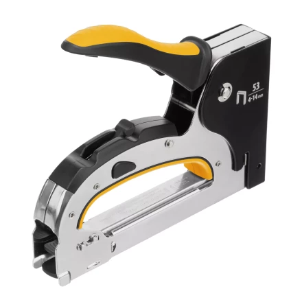 Степлер мебельный Denzel 40211, стальной корпус, быстрая загрузка, регул. силы удара, тип 53, 4-14 мм купить в Надыме