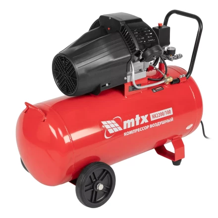 Компрессор воздушный MTX КК-2200/100, 2,2 кВт, 350 л/мин, 100 л, прямой привод, масляный купить в Надыме