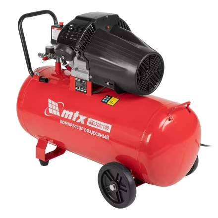 Компрессор воздушный MTX КК-2200/100, 2,2 кВт, 350 л/мин, 100 л, прямой привод, масляный купить в Надыме
