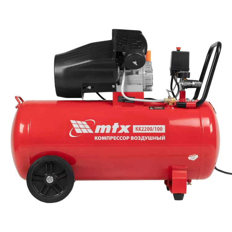 Компрессор воздушный MTX КК-2200/100, 2,2 кВт, 350 л/мин, 100 л, прямой привод, масляный купить в Надыме
