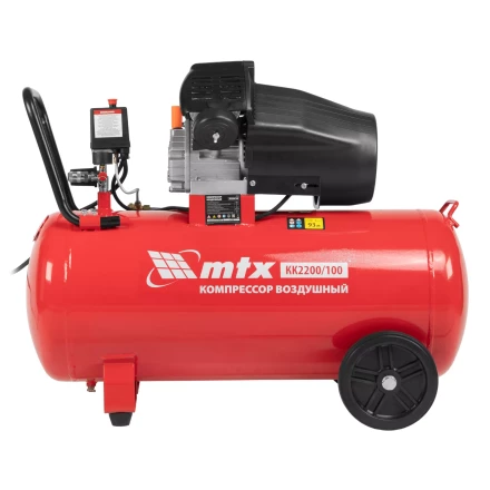 Компрессор воздушный MTX КК-2200/100, 2,2 кВт, 350 л/мин, 100 л, прямой привод, масляный купить в Надыме