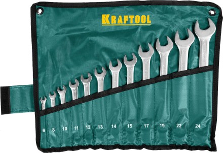 Набор комбинированных гаечных ключей 12 шт, 6 - 24 мм, KRAFTOOL 27079-H12 купить в Надыме