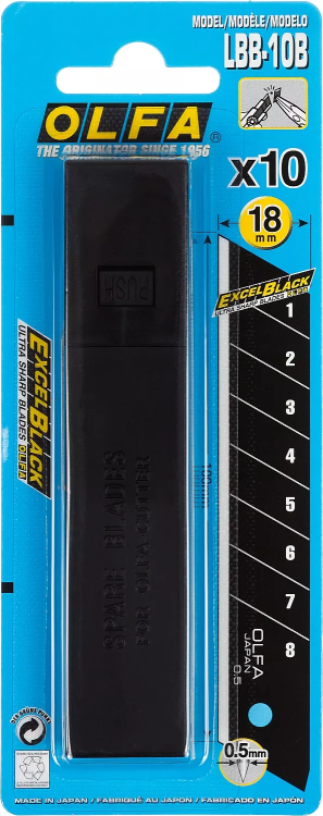 Лезвие OLFA BLACK MAX сегментированное, 18х100х0,5мм, 10шт OL-LBB-10B купить в Надыме