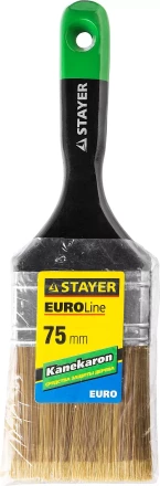 STAYER “KANEKARON-EURO”. Кисть плоская, искусственная щетина, деревянная ручка, 75мм 0106-075 купить в Надыме