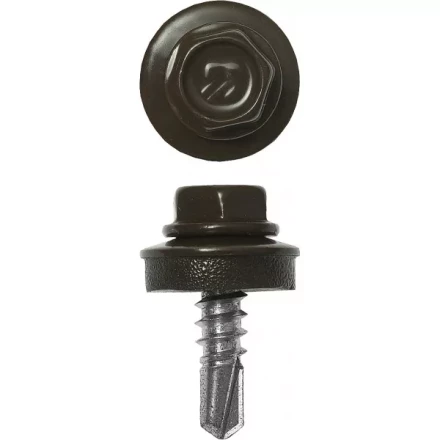 Саморезы ЗУБР окраш., RAL 8028 земел.-коричн., для крепл. кров. матер. к металл. констр., 5.5x25мм, 420шт 4-300315-55-025-8028 купить в Надыме