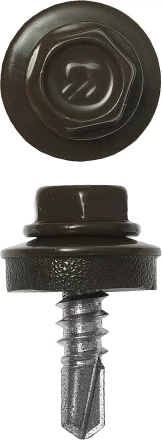 Саморезы ЗУБР окраш., RAL 8028 земел.-коричн., для крепл. кров. матер. к металл. констр., 5.5x25мм, 420шт 4-300315-55-025-8028 купить в Надыме