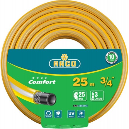 Шланг RACO &quot;COMFORT&quot; поливочный, 30атм., армированный, 3-х слойный, 3/4&quot;х25м 40303-3/4-25 купить в Надыме