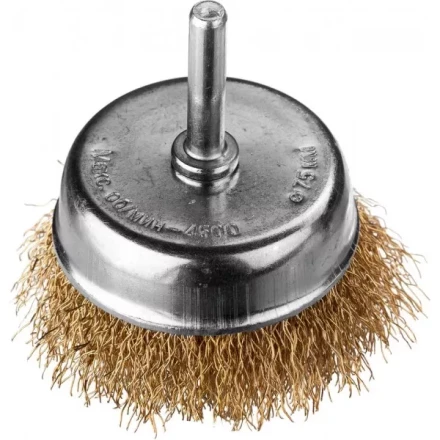 DEXX. Щетка чашечная для дрели, витая стальная латунированная проволока 0,3мм, 75мм 35109-075 купить в Надыме