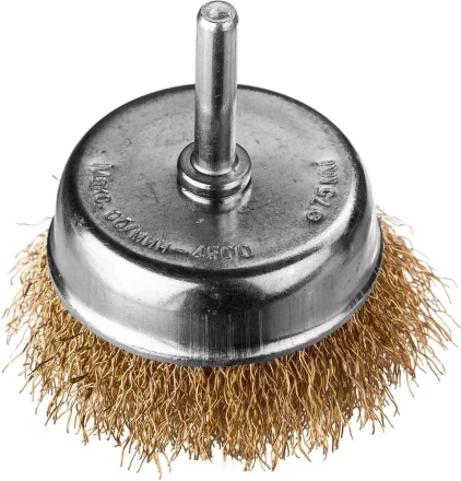DEXX. Щетка чашечная для дрели, витая стальная латунированная проволока 0,3мм, 75мм 35109-075 купить в Надыме
