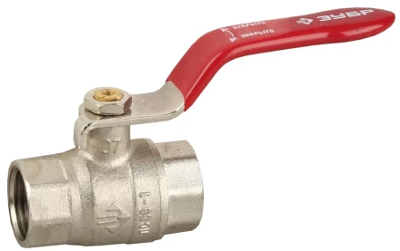 Кран ЗУБР шаровой 3/2&quot; полнопроходной &quot;мама-мама&quot;, ручка, никелированная латунь 51350-N-3/2 купить в Надыме