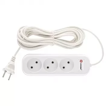 Удлинитель бытовой без заземления, 2*0,75мм*5м, 3 розетки, 6A, STERN 95727 купить в Надыме