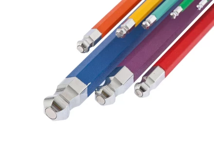 Набор ключей имбусовых HEX 1,5 - 10 мм S2 9 шт магнит экстра-длинные с шаром хром/краска Gross 16400 купить в Надыме