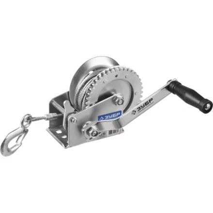 Лебедка ручная барабанная ЗУБР "ПРОФЕССИОНАЛ", тяговая, тросовая, 0,5т, 8м 43113-0.5_z01 купить в Надыме