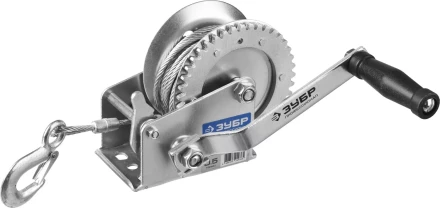 Лебедка ручная барабанная ЗУБР "ПРОФЕССИОНАЛ", тяговая, тросовая, 0,5т, 8м 43113-0.5_z01 купить в Надыме