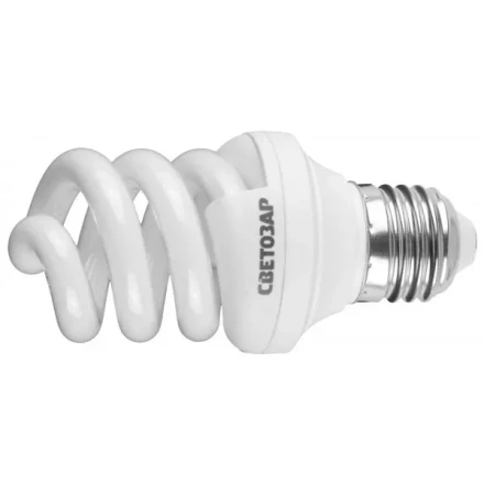 Энергосберегающая лампа СВЕТОЗАР &quot;ЭКОНОМ&quot; спираль,цоколь E27(стандарт),Т3,яркий белый свет(4000 К), 8000час,9Вт(45) 44354-09_z01 купить в Надыме