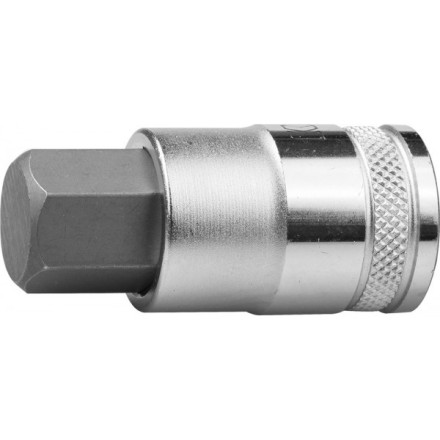 Торцовая бита-головка KRAFTOOL &quot;INDUSTRIE QUALITAT&quot;, материал S2, HEX, сатинированная, 1/2&quot;, H17 27908-17_z01 купить в Надыме