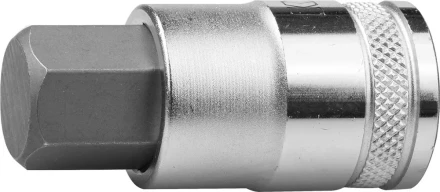 Торцовая бита-головка KRAFTOOL "INDUSTRIE QUALITAT", материал S2, HEX, сатинированная, 1/2", H17 27908-17_z01 купить в Надыме