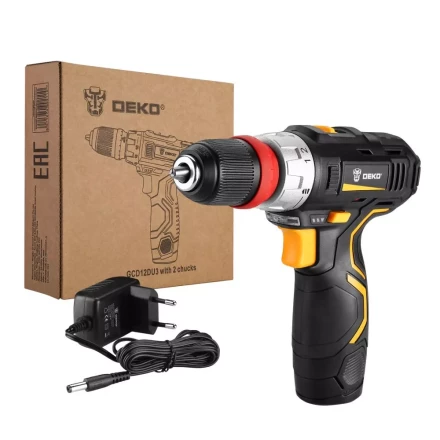 Дрель аккумуляторная в наборе DEKO GCD12DU3 3 в 1, 063-4081 купить в Надыме
